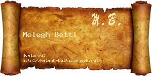 Melegh Betti névjegykártya